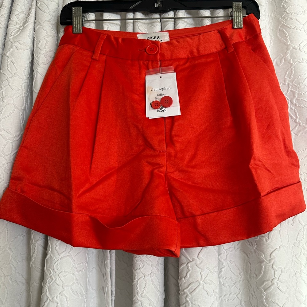 Inspire Red Bermuda Shorts with Tailored Fit